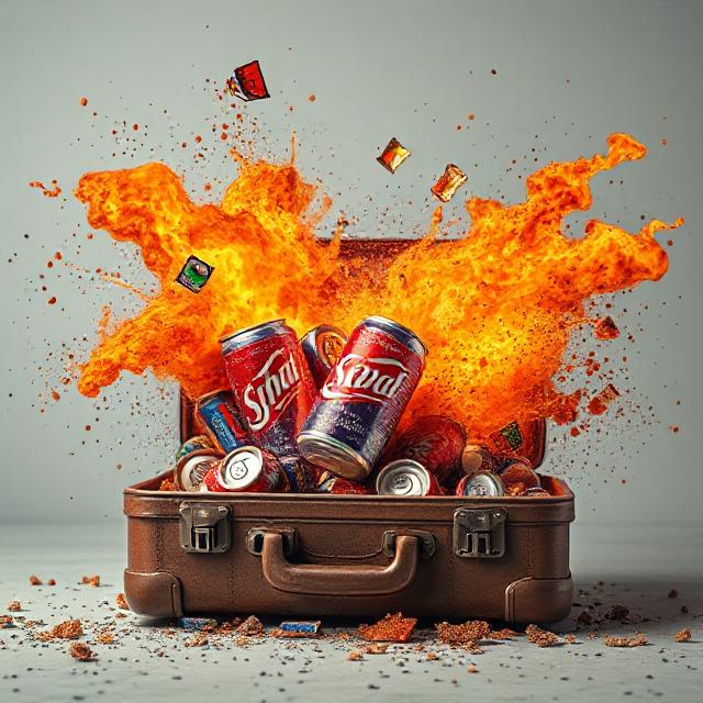 Explodieren Soda -Dosen wirklich im Gepäck